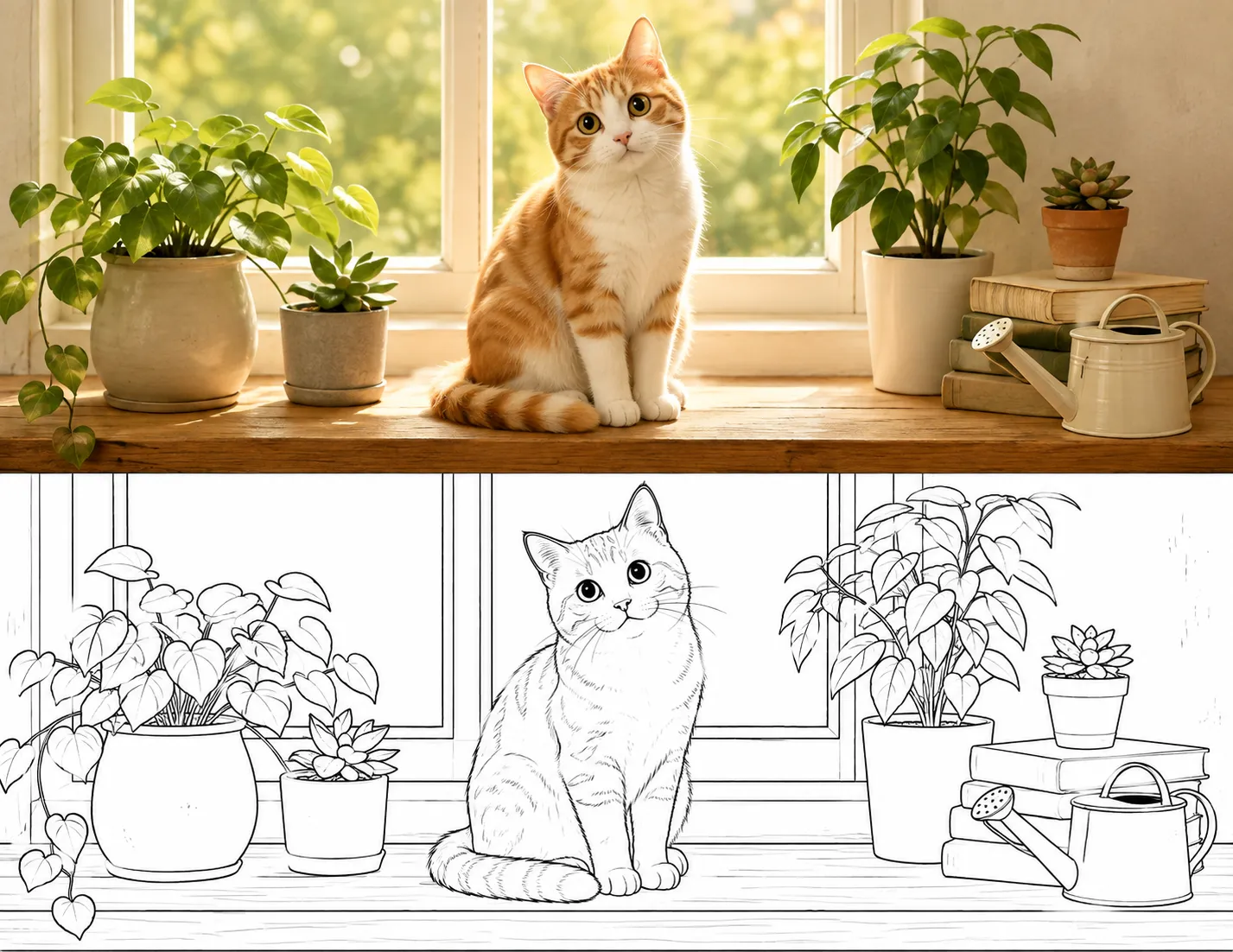 Foto de animales a página para colorear